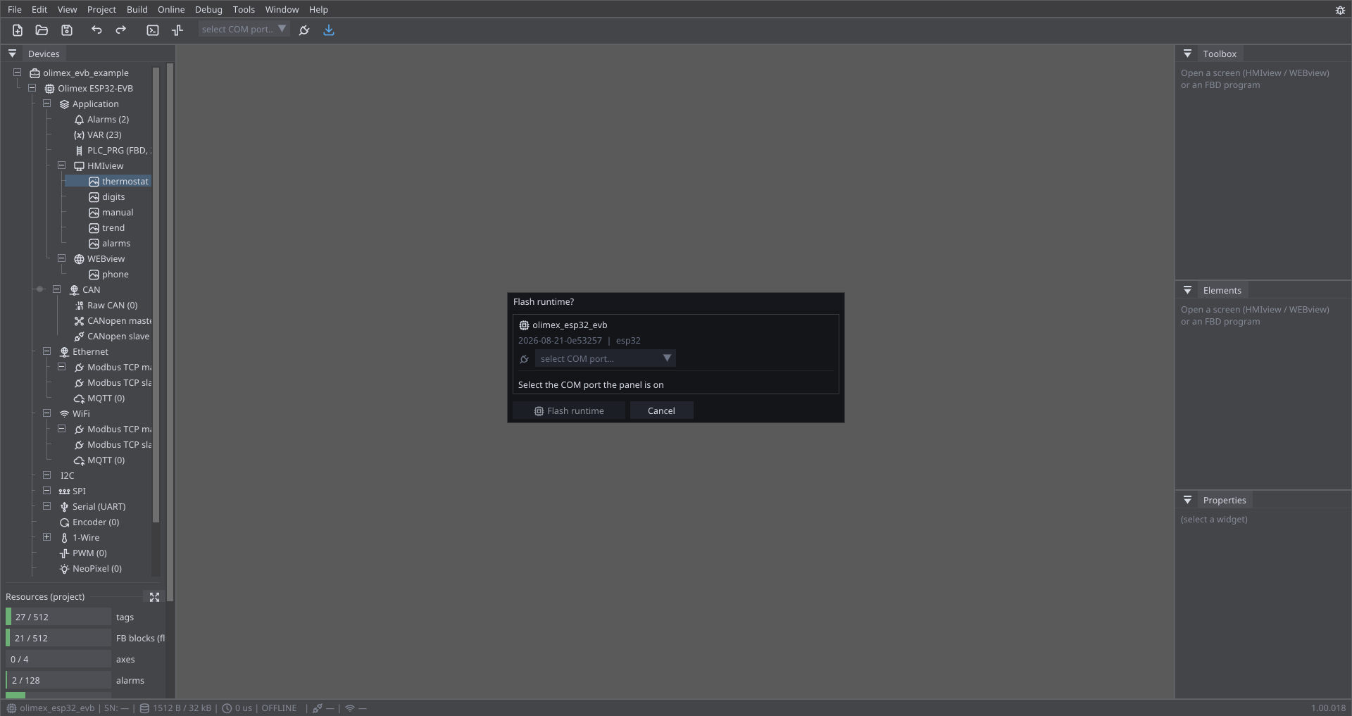 The Flash runtime dialog